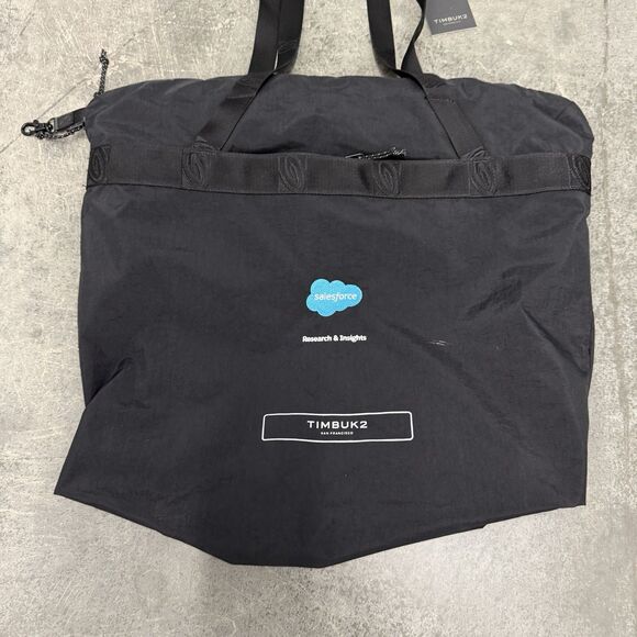 Timbuk2 Packable Tote Travel Shopping Bag Black NWT (18x17”) Company Logo - Picture 7 of 8